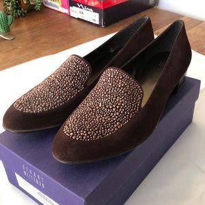 Stuart Weitzman studs alot, brown timber suede, never worn